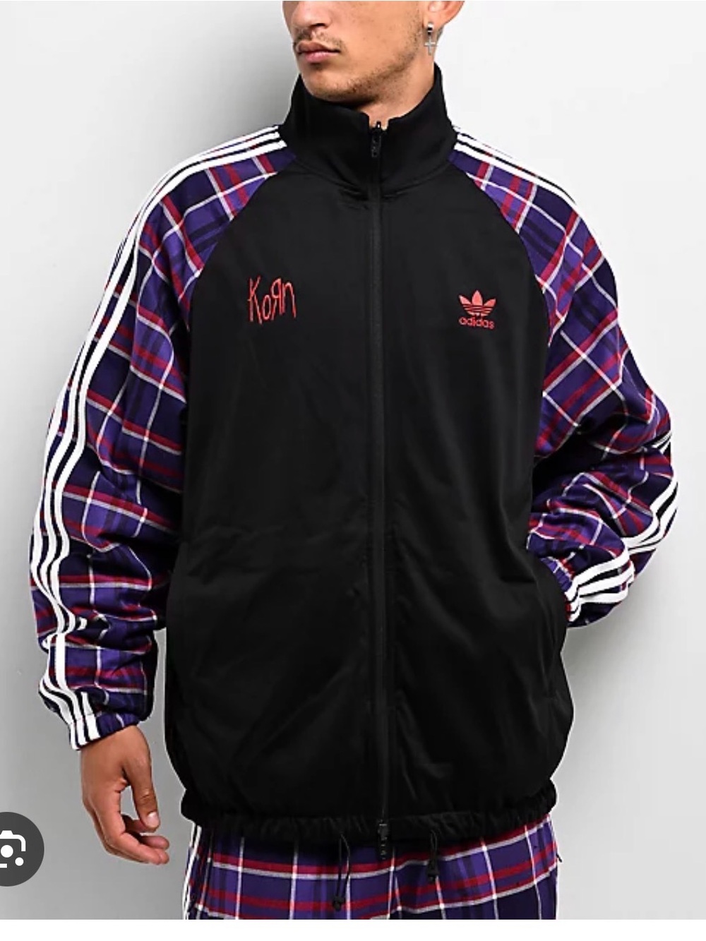 Adidas x Korn Reversible Black, Purple & Red Track Jacket